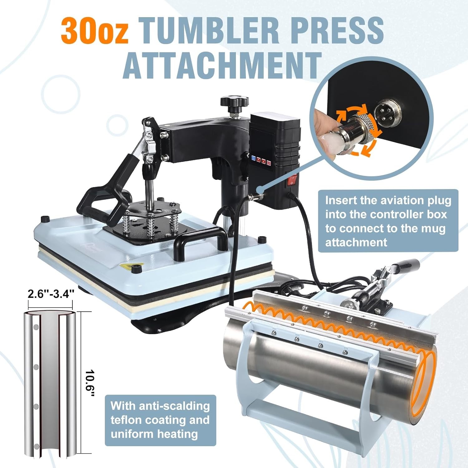 12×15 Inch, 360° Swing Away 5 in 1 Heat Transfer Machine, Multifunctional Hea…
