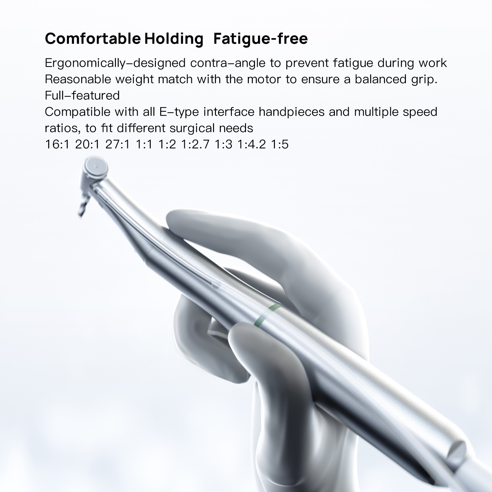 Woodpecker Dental Brushless Implant Air Motor 20:1 LED Contra Angle Handpiece