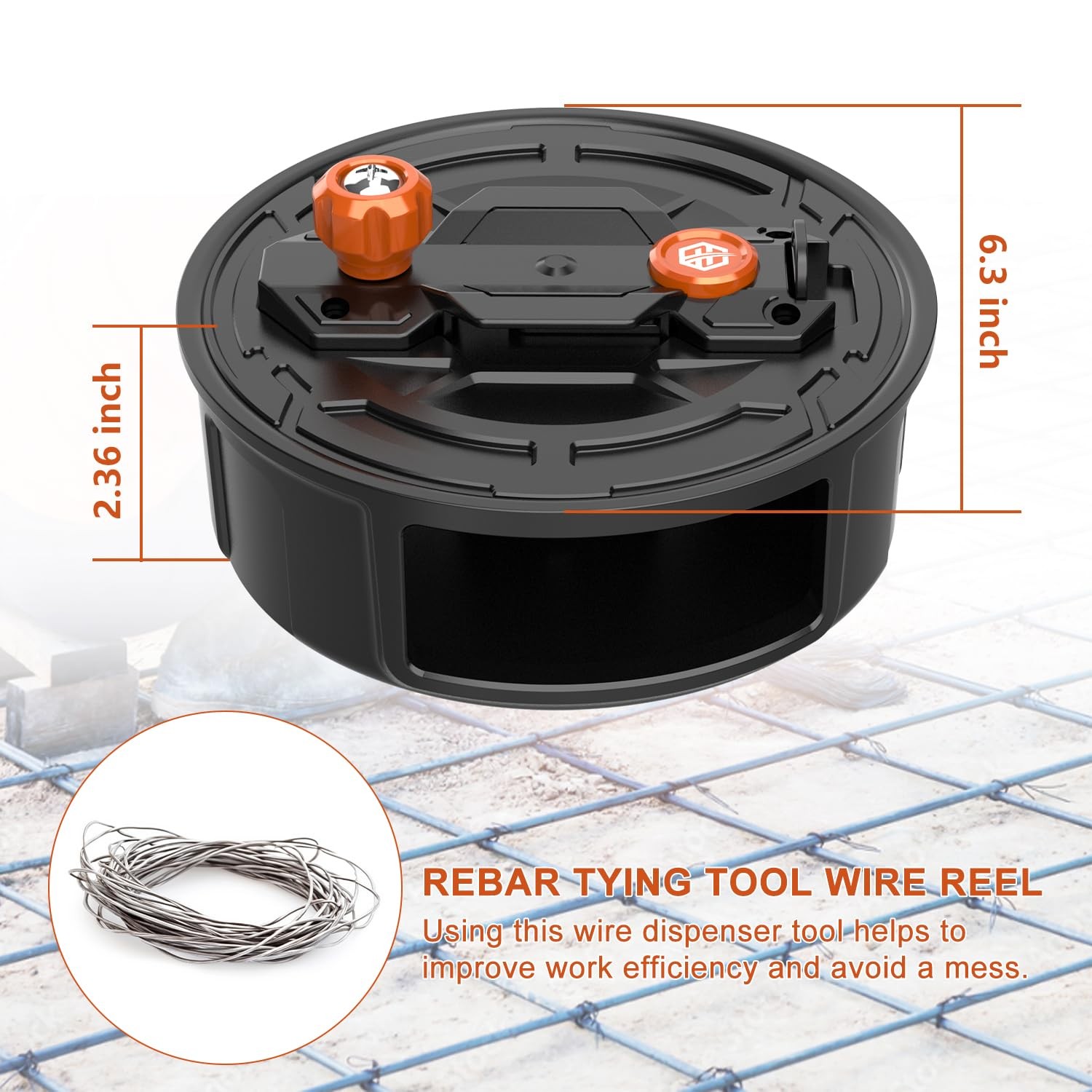 Tie Wire Reel – Lightweight Aluminum, Quick Lock Mechanism, Ambidextrous Rewi…