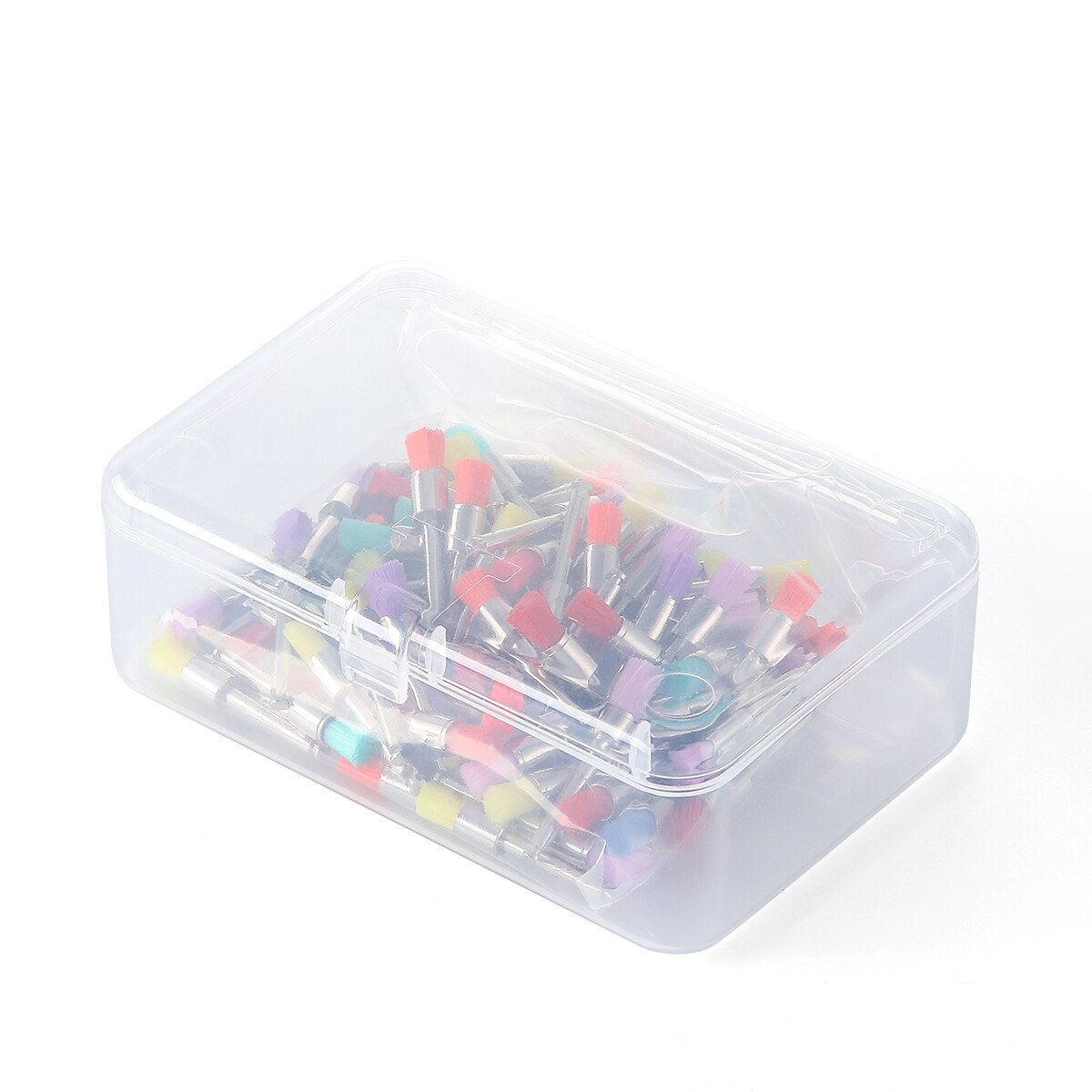 100pcs Dental Nylon Bowl Polishing Polisher Prophy Flat Type Colorful Brushes