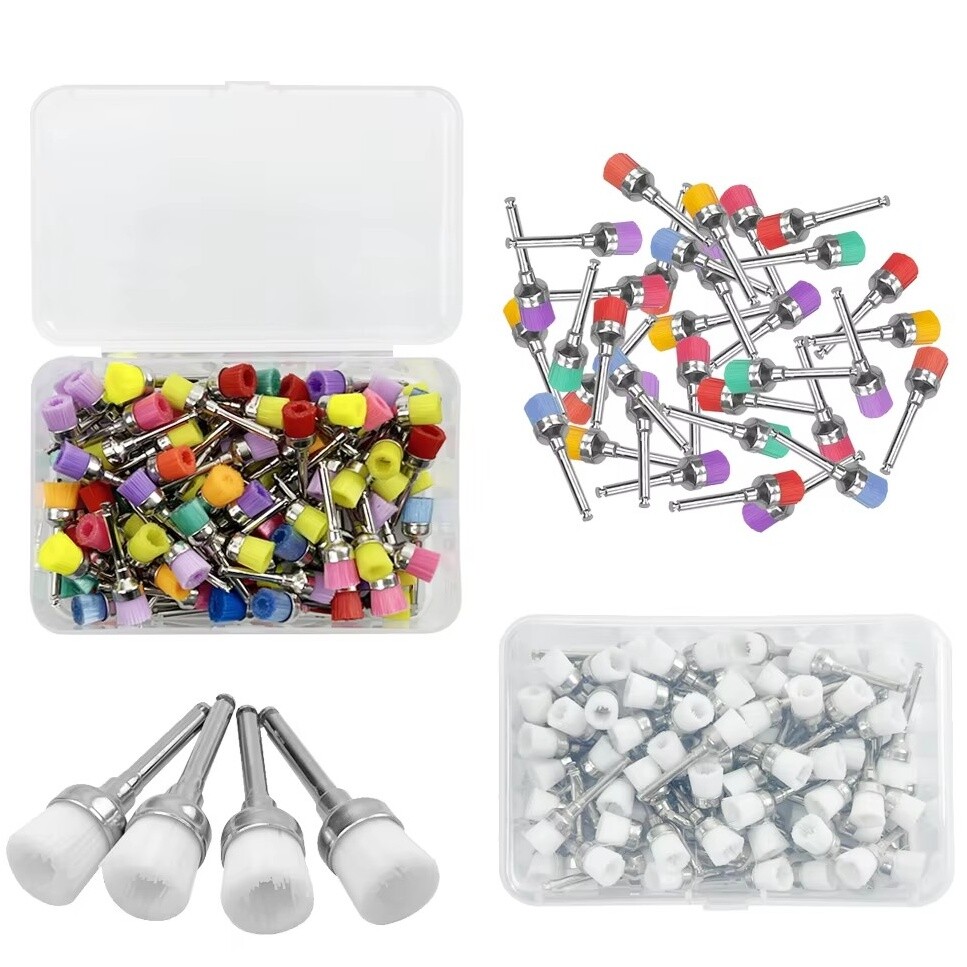 Dental Prophy Polishing Brush Nylon Latch Flat Prophylaxis Polisher Brushes