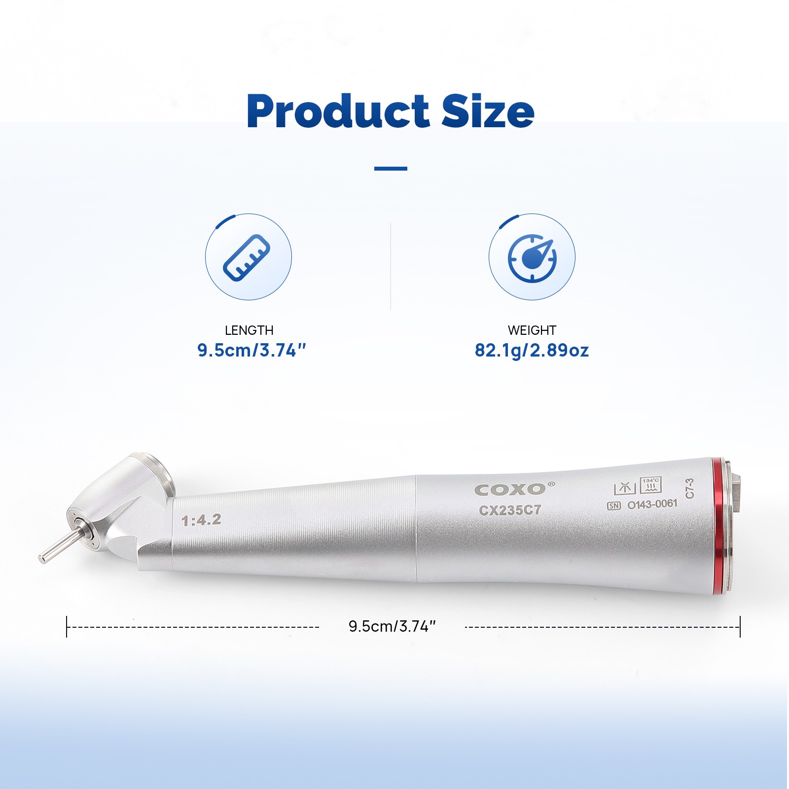 COXO Dental 1:4.2 Speed-increasing Contra Angle Handpiece Internal Water #C7-3