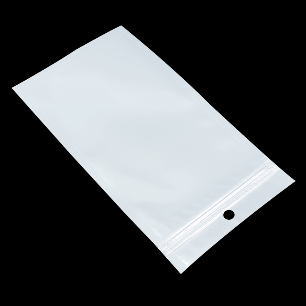 White Clear for Zip Hang Hole Plastic Lock Bags Pouches Retail Package 8cmx13cm