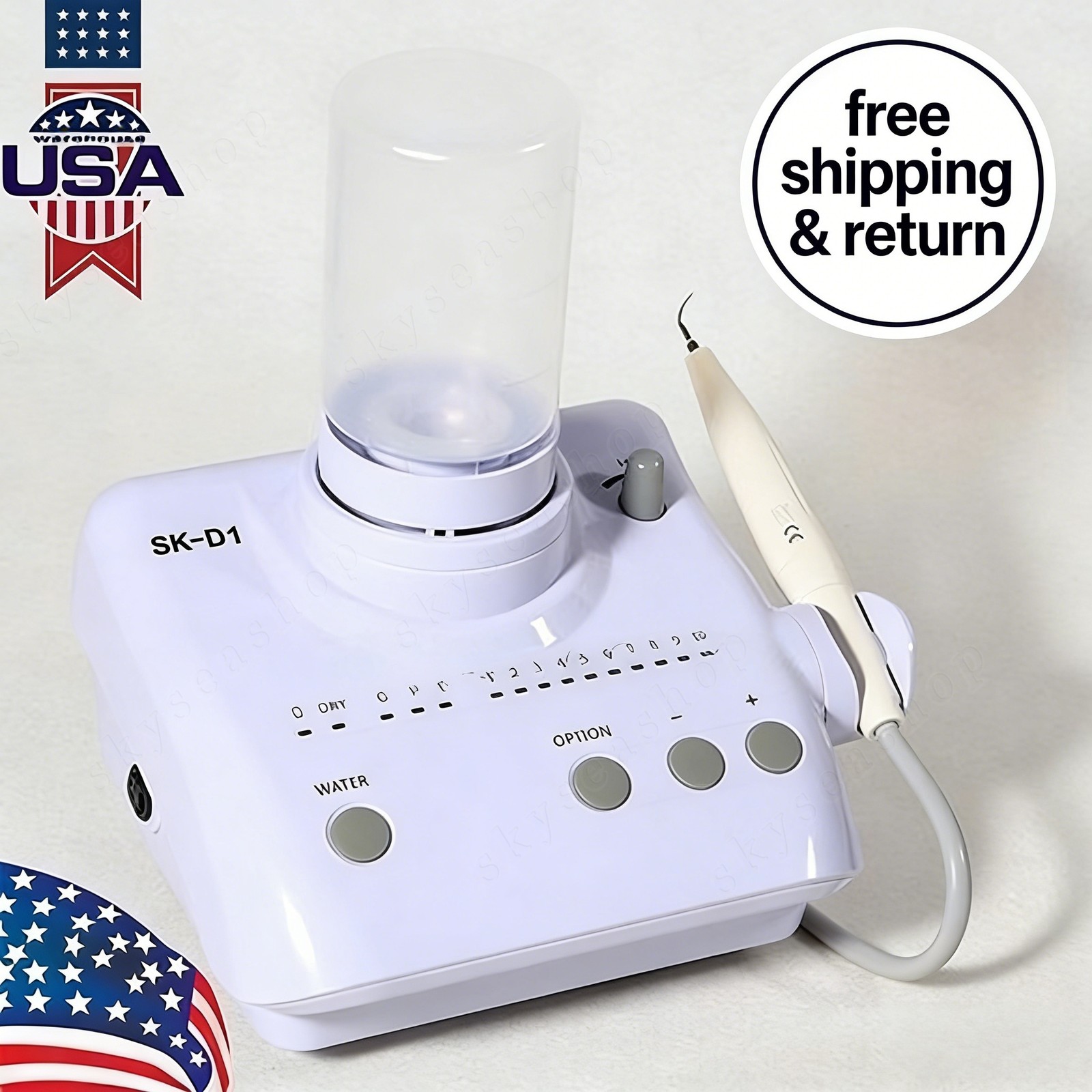 DENTAL Piezo Ultrasonic Scaler SK-D1 + 2*Water Bottles + 5*Tips fit DTE SATELEC