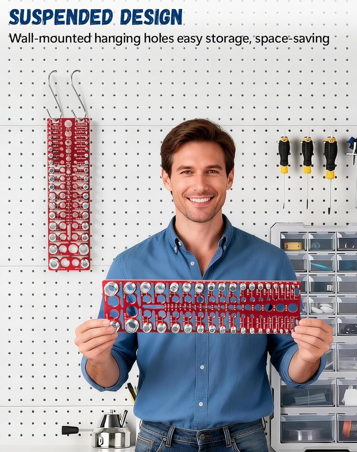 57-Piece Nut and Bolt Thread Checker – Standard & Metric Gauge Set