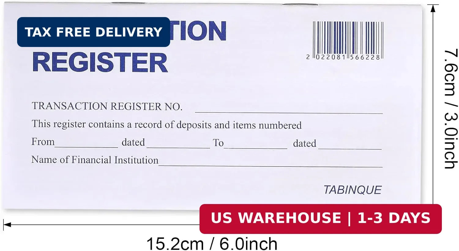 24 PCS Check Registers for Personal Checkbook, Easy to Read Checkbook Register