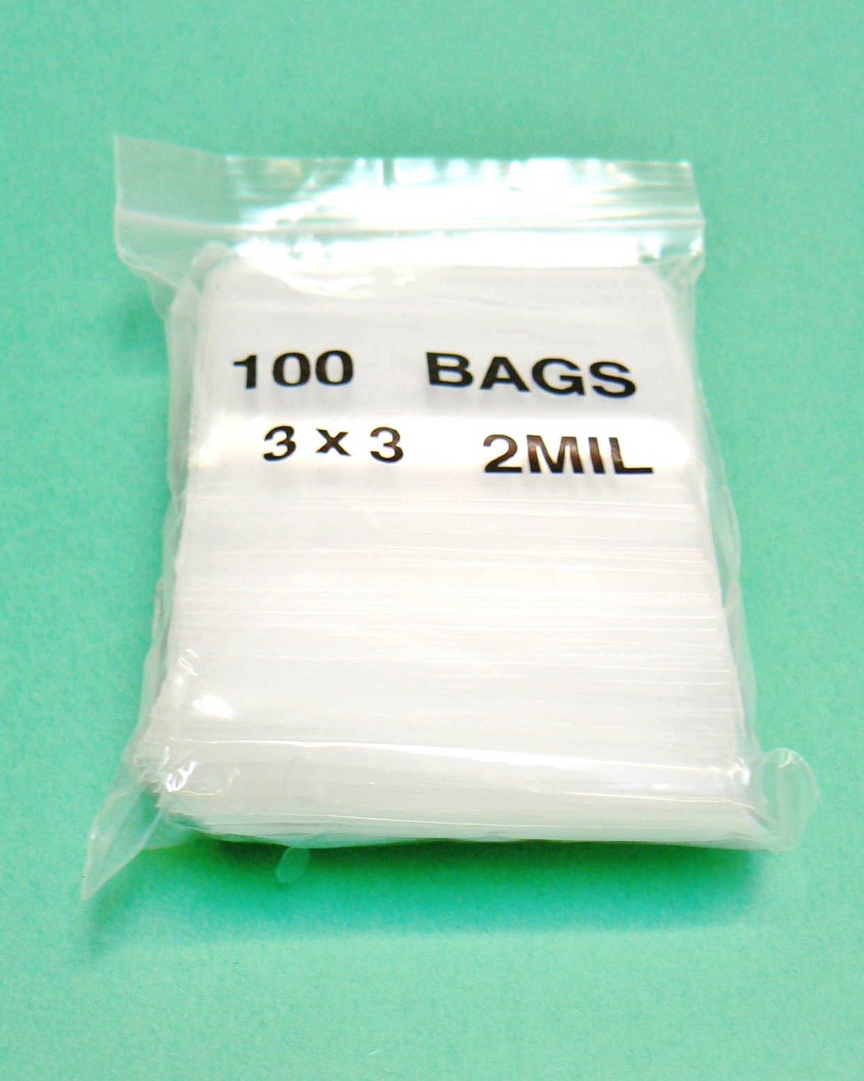 100 Zip Seal Lock Bags 2Mil Clear 3×3 Reclosable Poly Zip Slide 3″ x 3″ Baggies