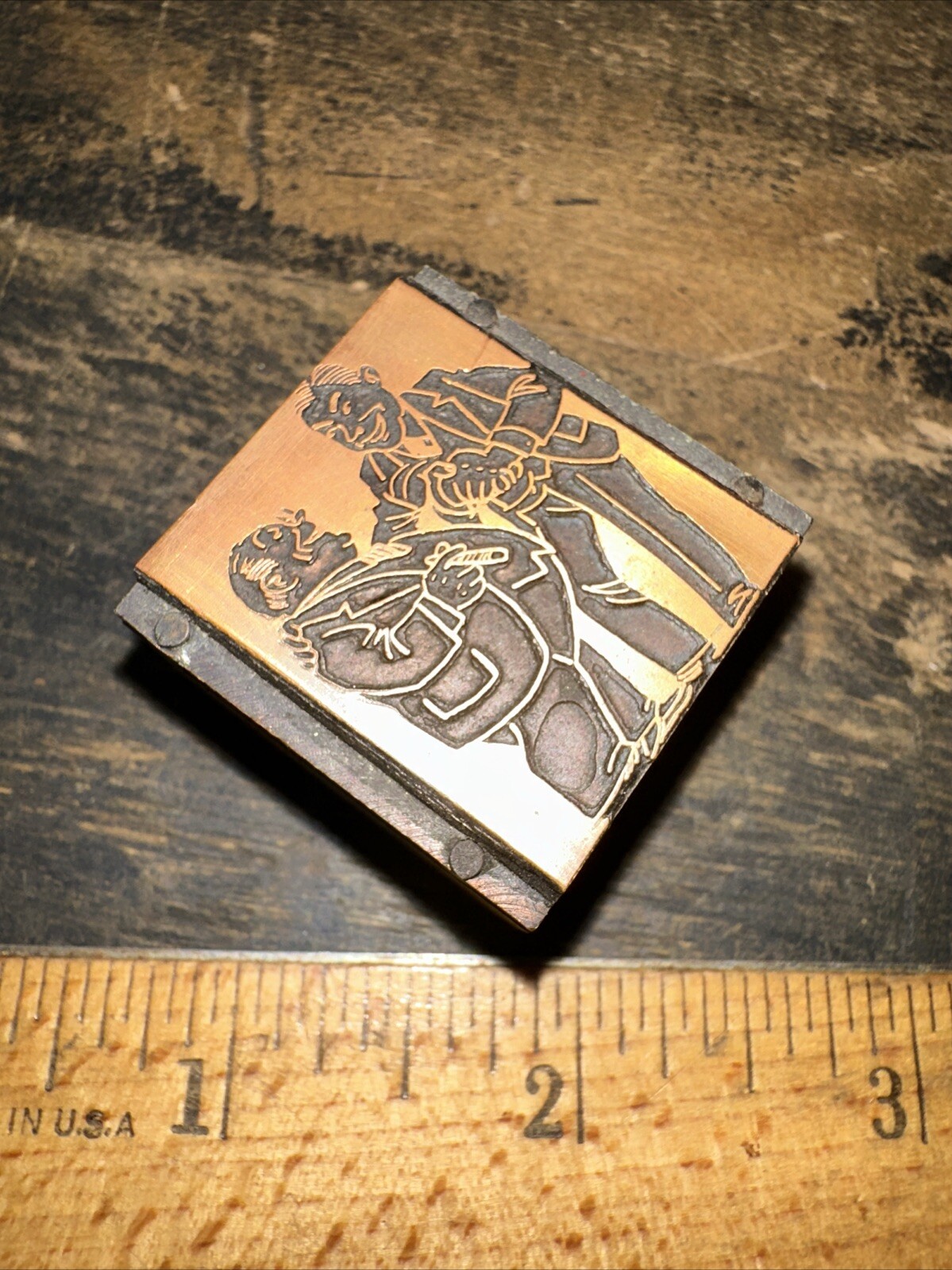 Print Block ( 2 Men Shaking Hands & Smiling Dealmaking ) Copper Face