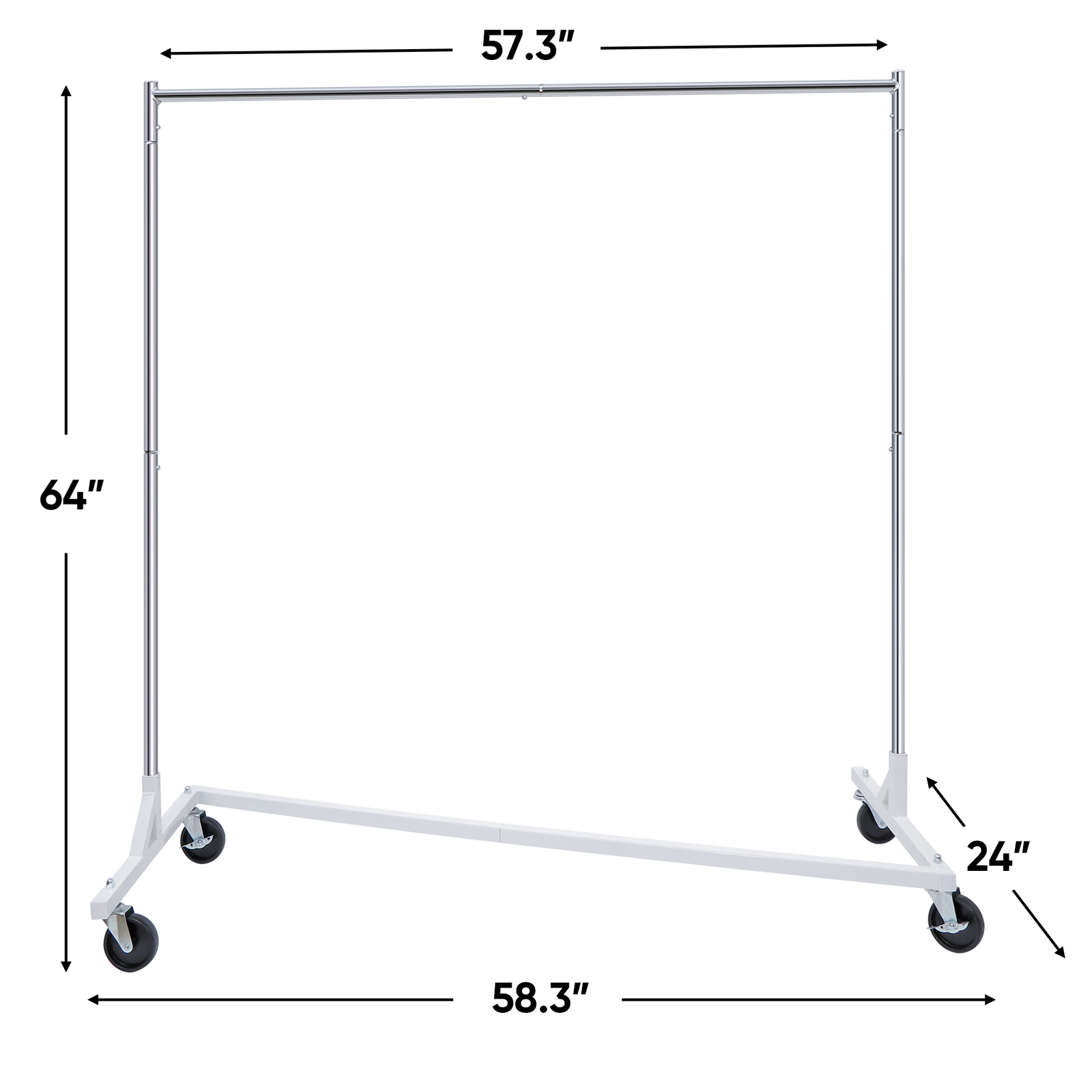 Heavy-Duty Commercial Garment Rack Rolling Z-Base Storage Clothing Shelving Rack