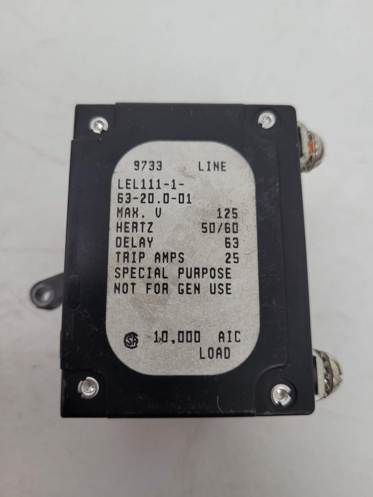 LEL111-1-63-20.0-01 Airpax 25 Amp Circuit Breaker – Next Day Option