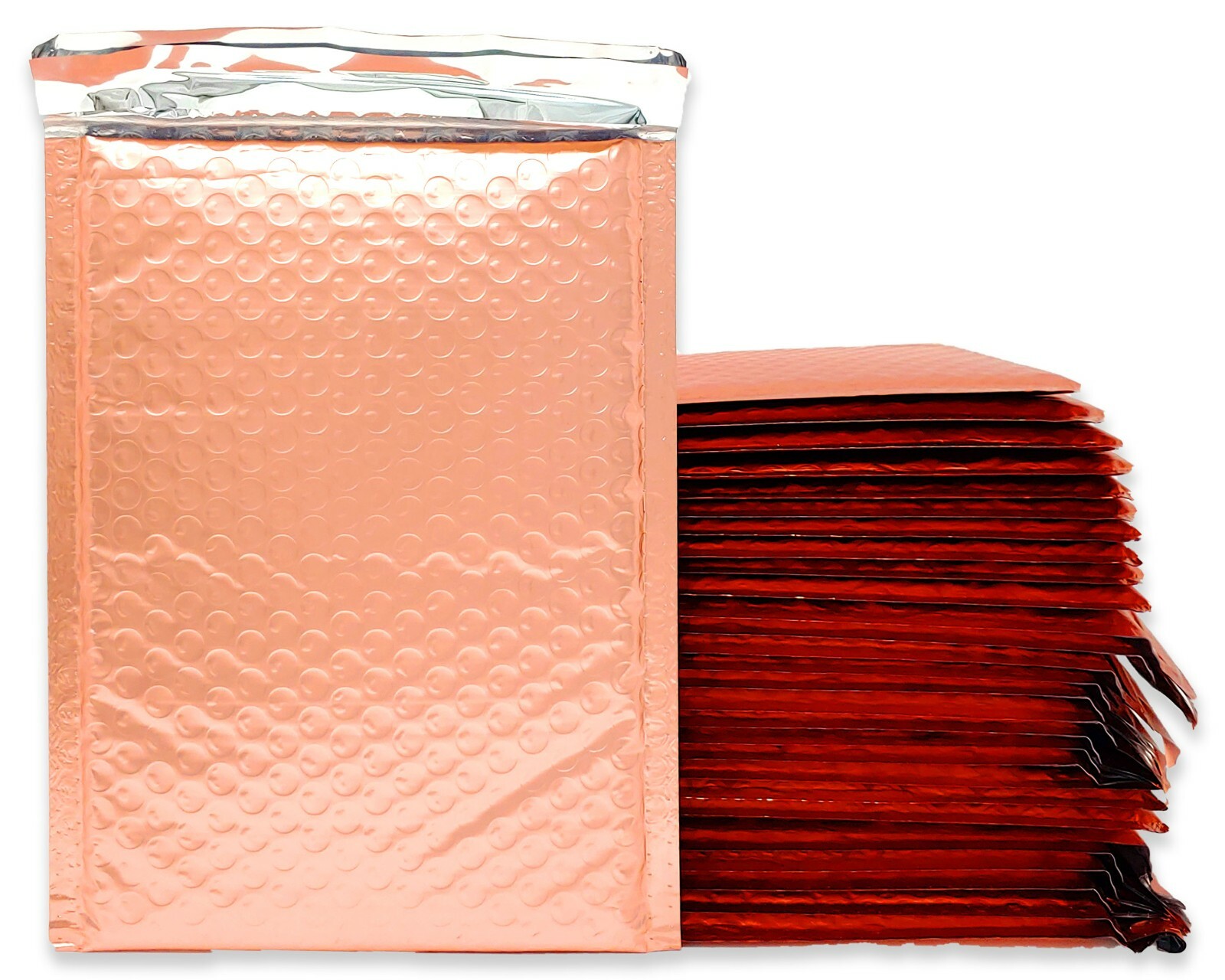 6×10, 4×8 Sunset Peach Glamour Metallic BUBBLE MAILERS Rose Gold Padded Envelope