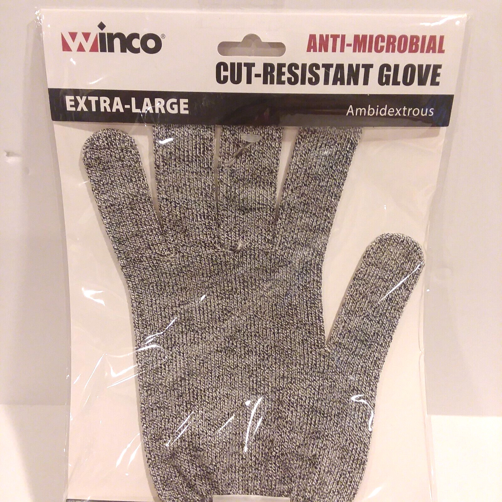Winco Protective Cut Resistant Glove Level A5 Anti Microbial GCRA-XL EXTRA LARGE