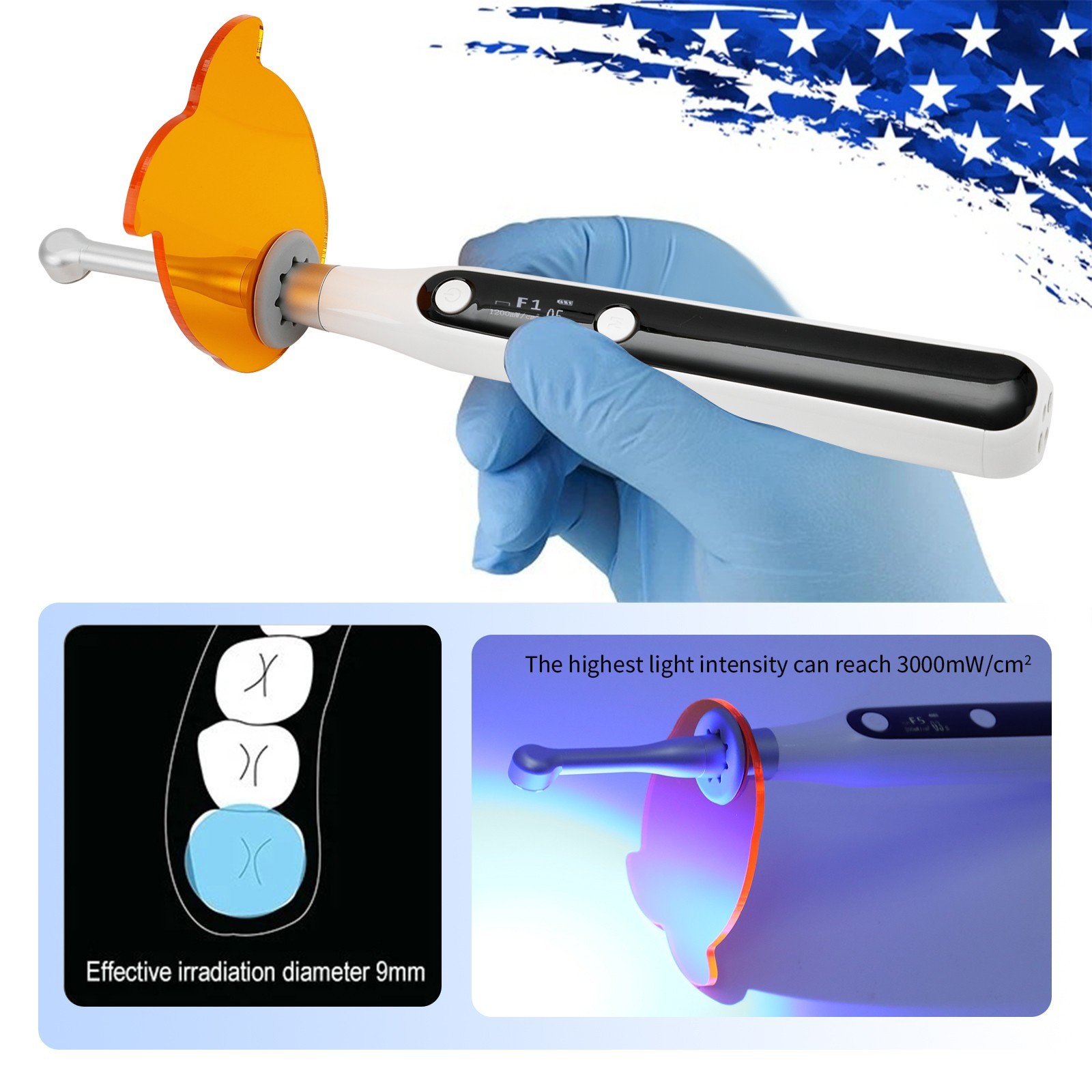 Dental 1:1 Contra Angle LED Fiber Optic Handpiece NSK Style USA