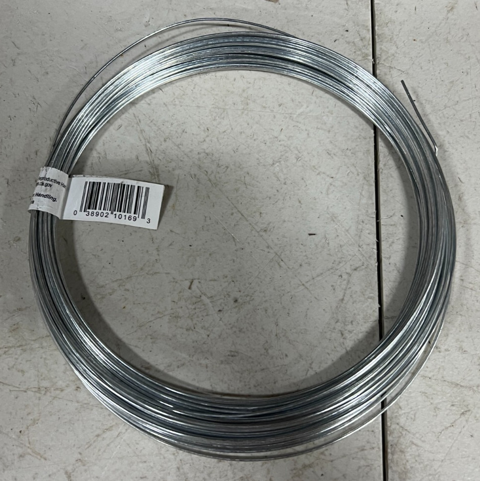 (QTY 9) Hillman Single Coil Galvanized Steel Wire 16-Gauge, 100 feet 123141