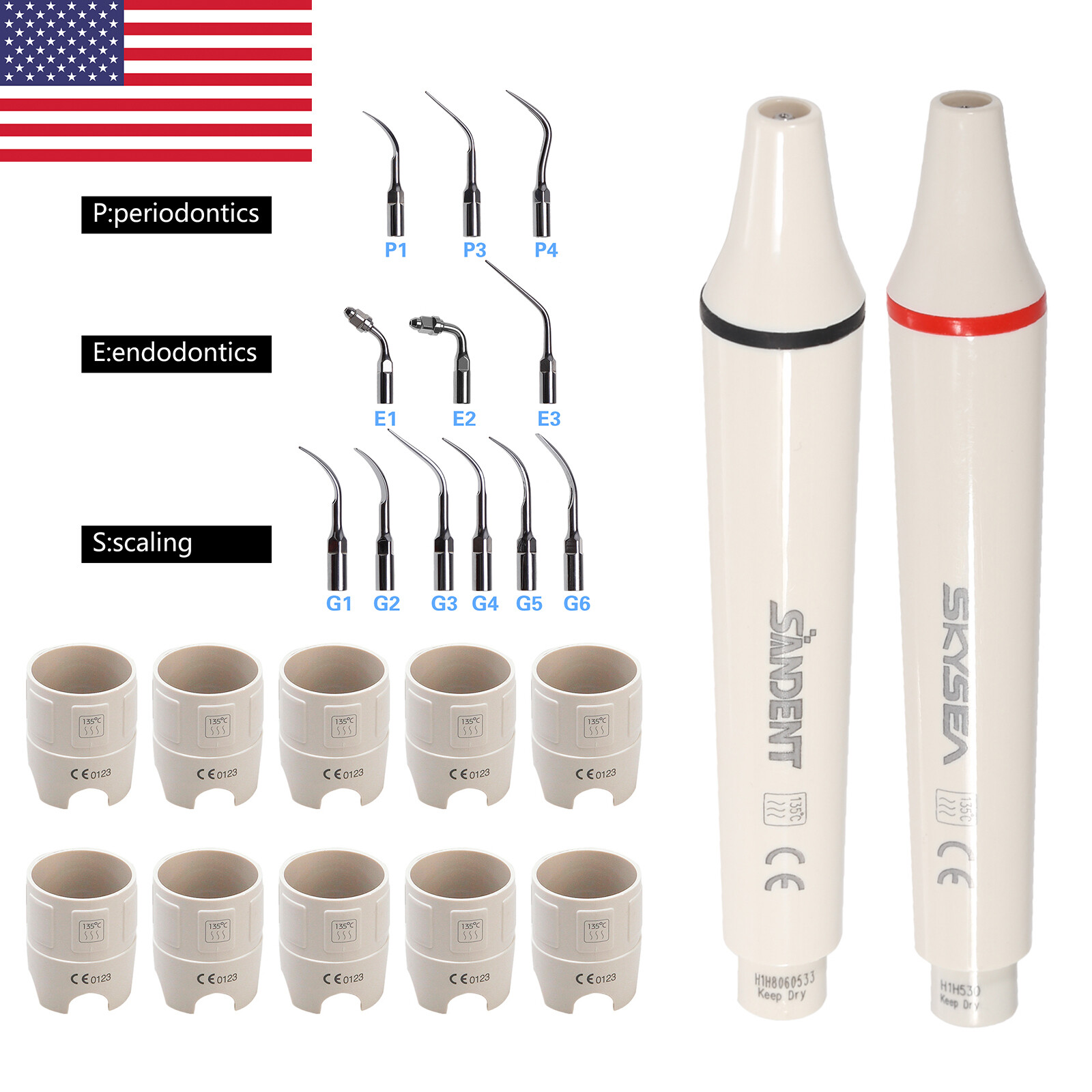 Dental Ultrasonic Scaler Handpiece / Dental Ultrasonic Piezo Scaler Tips