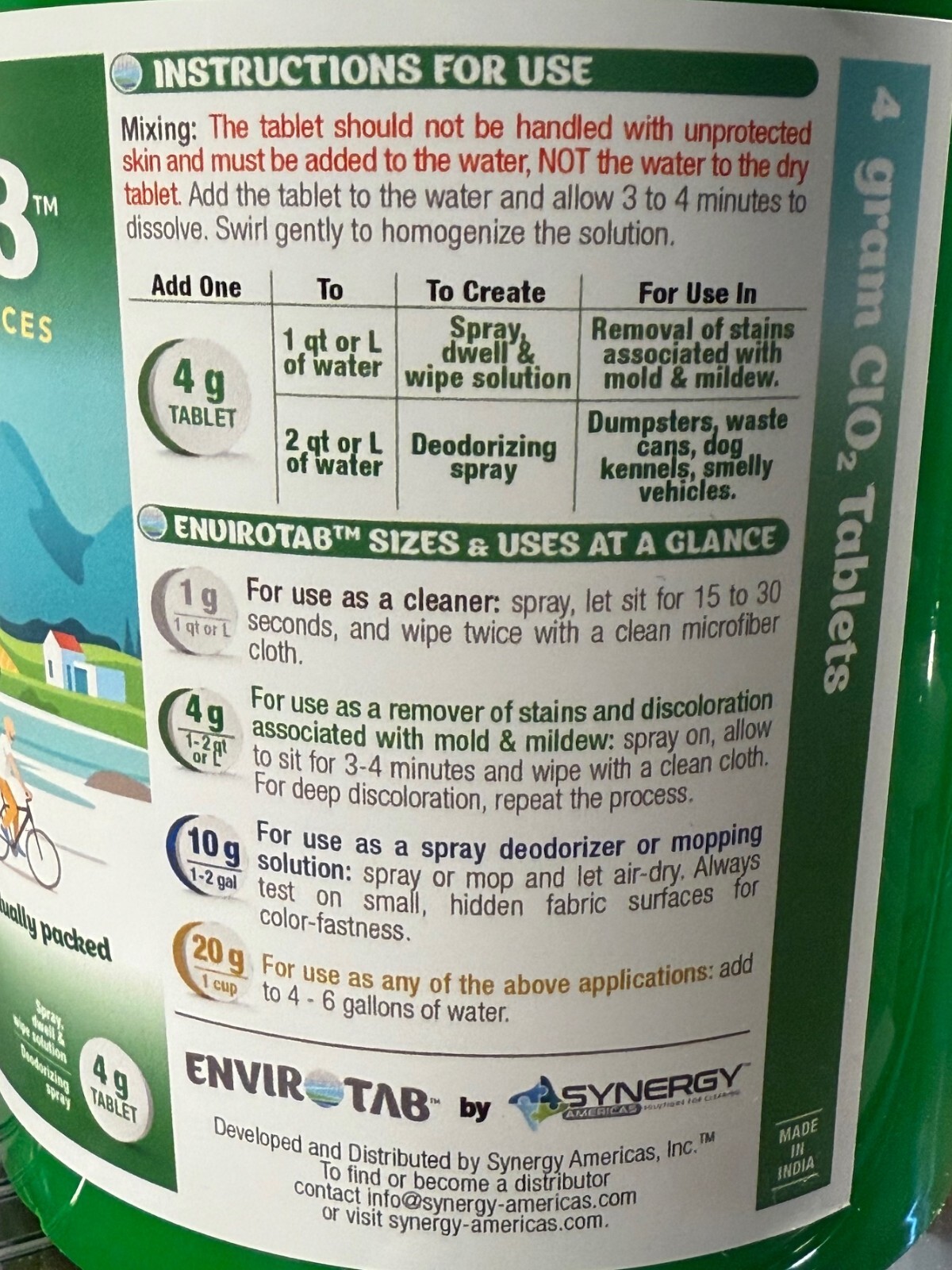 Bucket of 4g Envirotab Tablets – 100 count