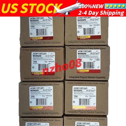 10PCS Square D HOM115PCAFI Plug-On Neutral 15 Amp 1 Pole Circuit Breaker