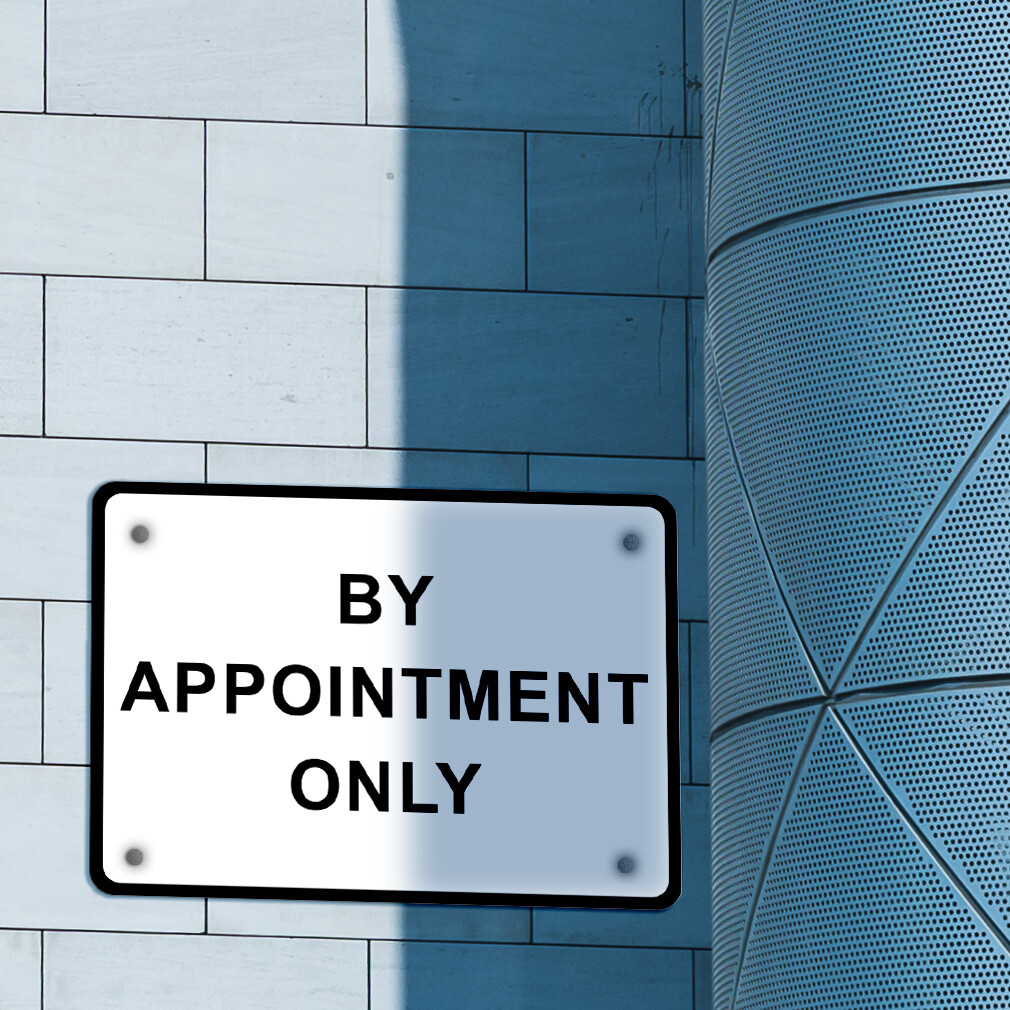 Aluminum Horizontal Metal Sign By Appointment Only Weatherproof Street Signage