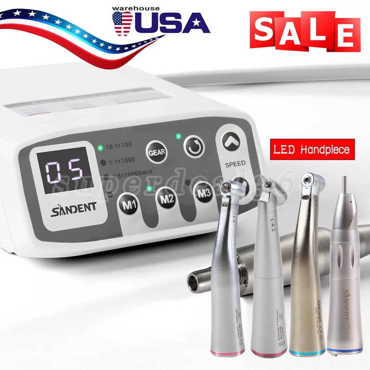 Dental Fiber Optic LED High Speed Turbine Handpiece 4/6Hole Coupling Fit KAVO