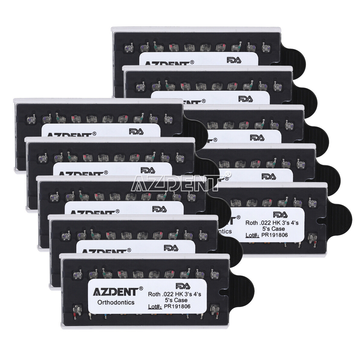 AZDENT Dental Orthodontic Metal Brackets Braces Mini Roth MBT 018 022 345 Hooks
