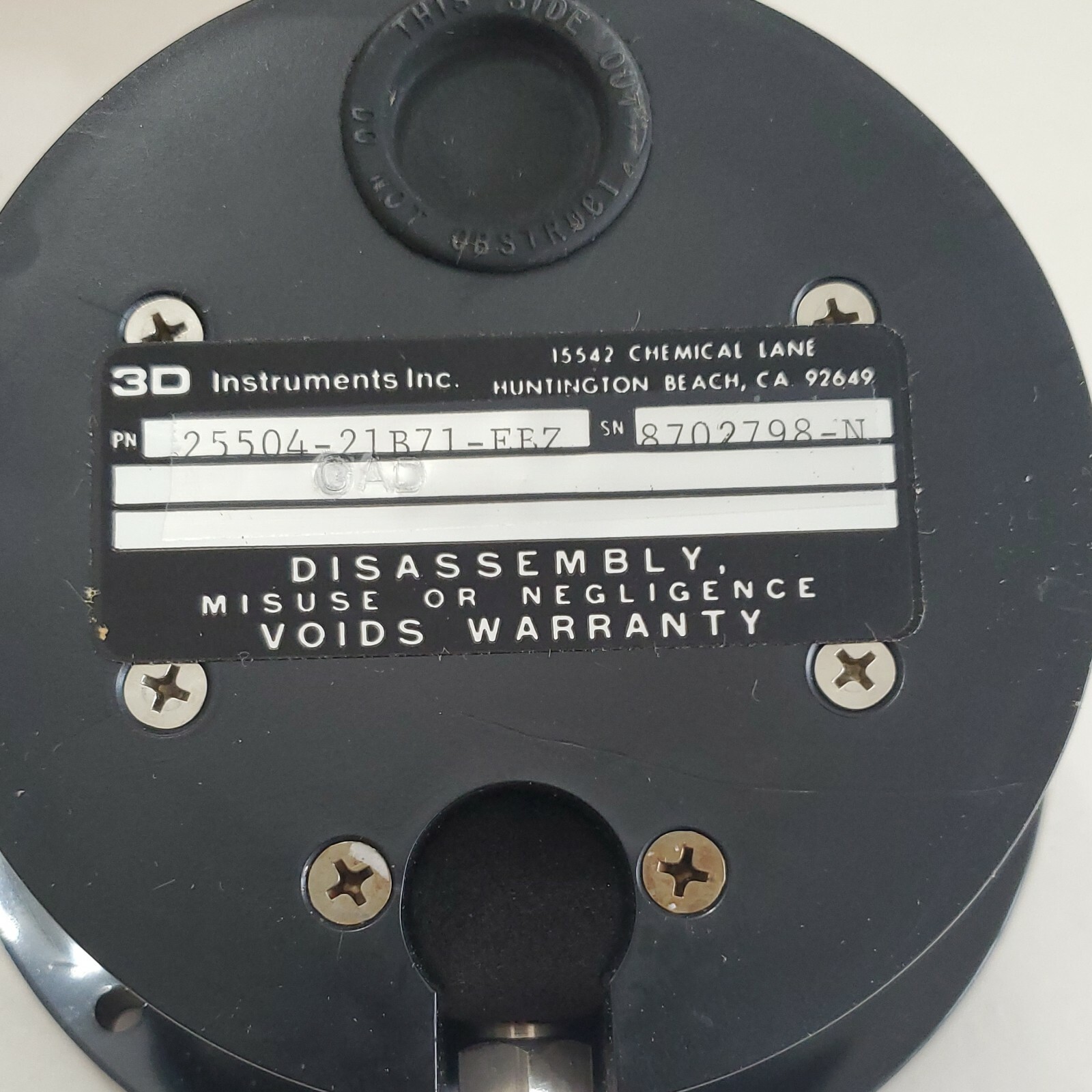 *NEW* 3D Instruments 25504-21B71 4.5″ Test Gauge Panel Mount 0-30Psi + Warranty!
