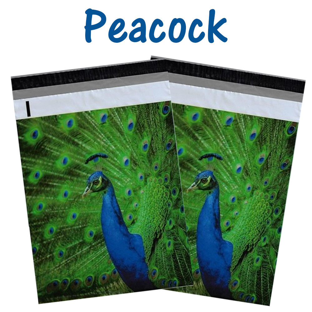 10×13″ Peacock and Parrots Combo Pack, Quality Bird Designer Mailer Shipping Bag