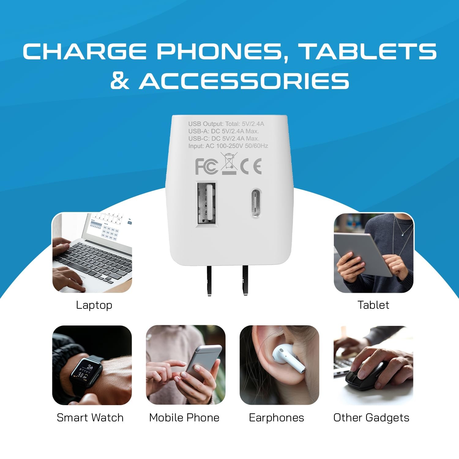 Japan, Philippines Travel Adapter Plug with USBA + USBC Usa Input Type A U…