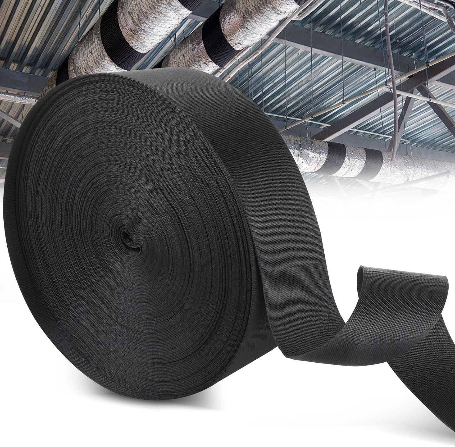 148Ft HVAC Duct Strap, Tight-Weave Nylon Duct Support Webbing, Heavy Duty Duct H