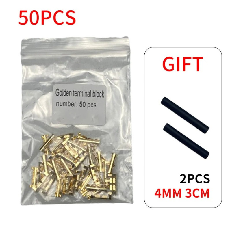 50/100/200pcs U Type Double Connector Terminals 0.3-1.5mm2 Brass – NEW