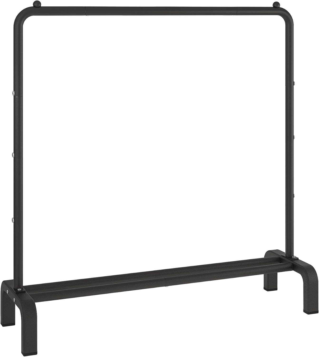 Stylish Black Clothing Rack with Bottom Shelf for Efficient Garment Organization