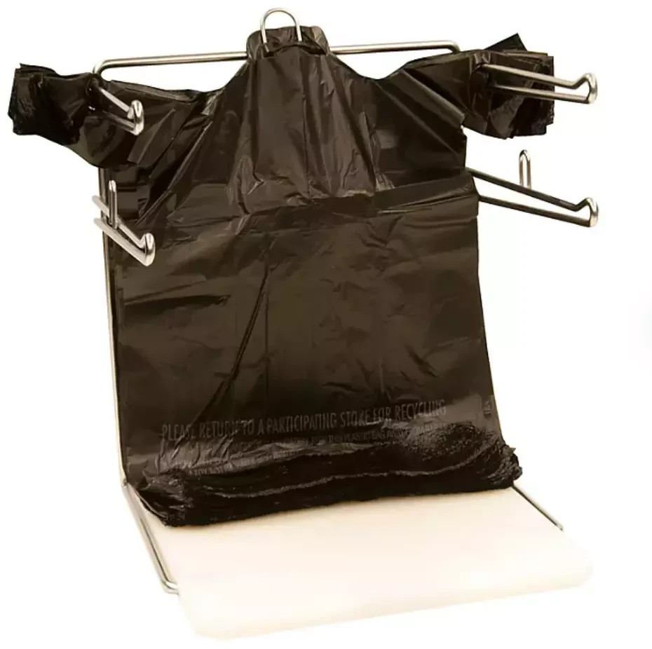 Black T-Shirt Carryout Bags, 11.5″ x 6.5″ x 22″ (1,000 ct.)