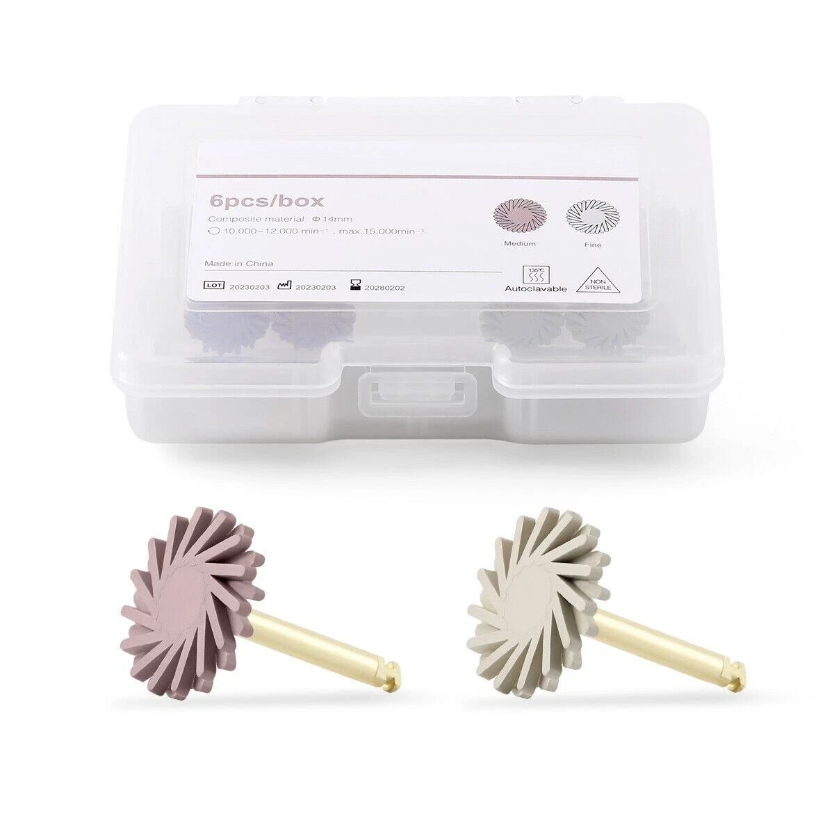 6 Pcs/Box Dental Lab Paste Impreganated 135°C Autoclavable Discs Composite Resin