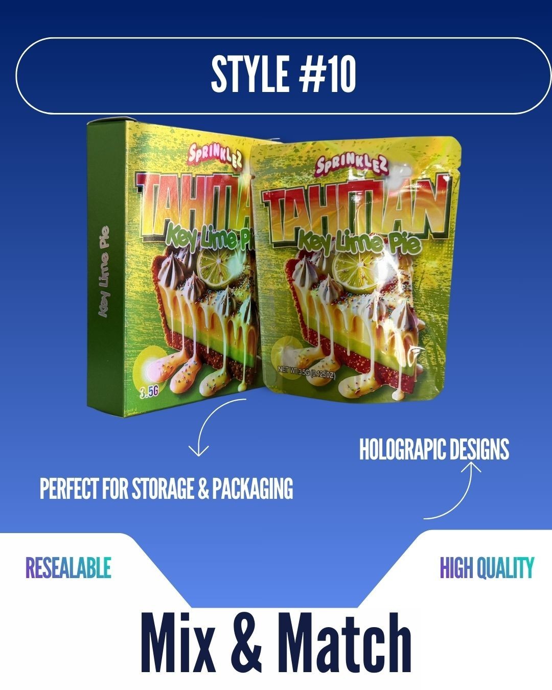 3.5g Mylar Bags With Display Box | Resealable Smell Proof | 12-128 Pack Options