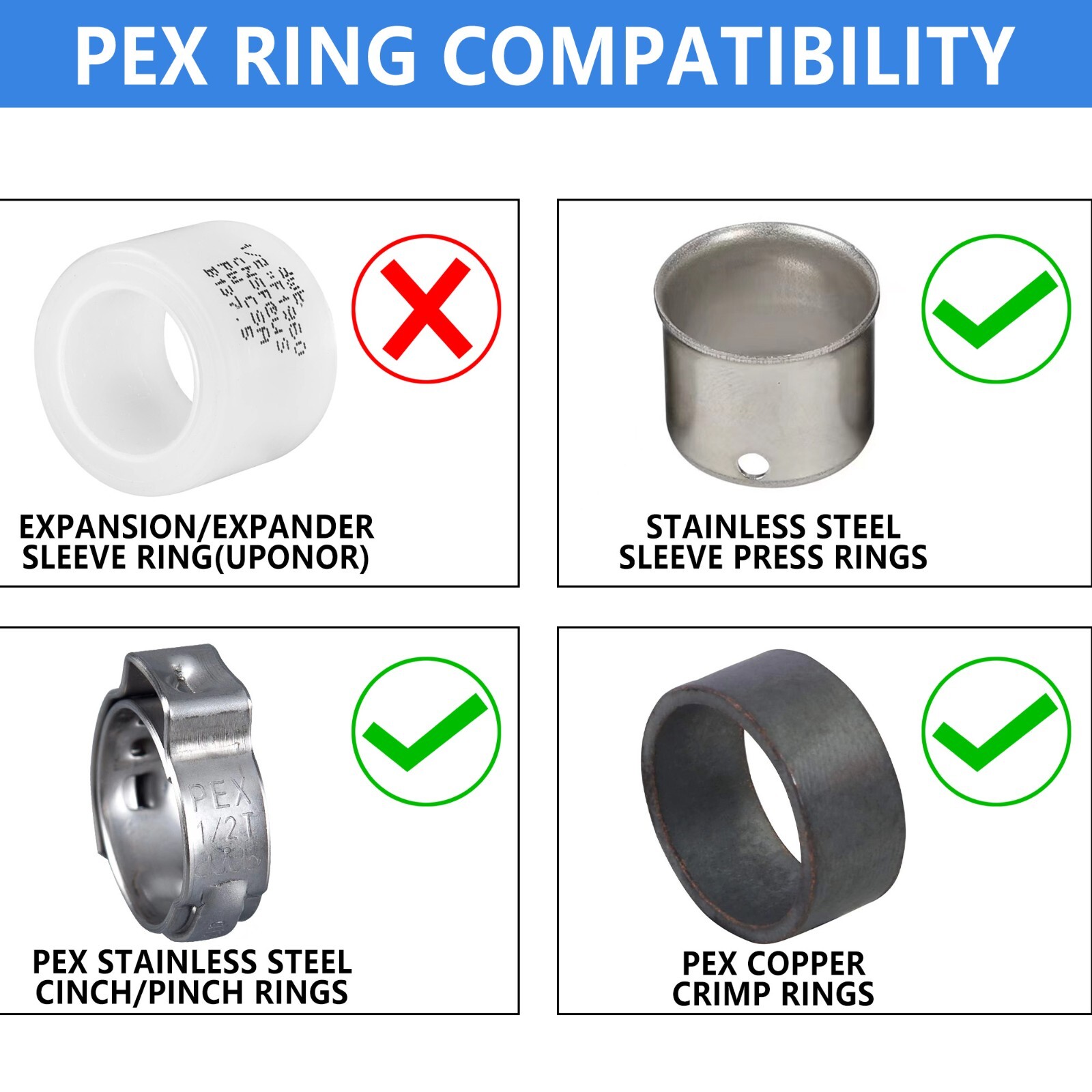 30 PCS Barb PEX 3/4″ x 3/4″ Female NPT Thread Adapter Crimp Fitting (Lead Free)