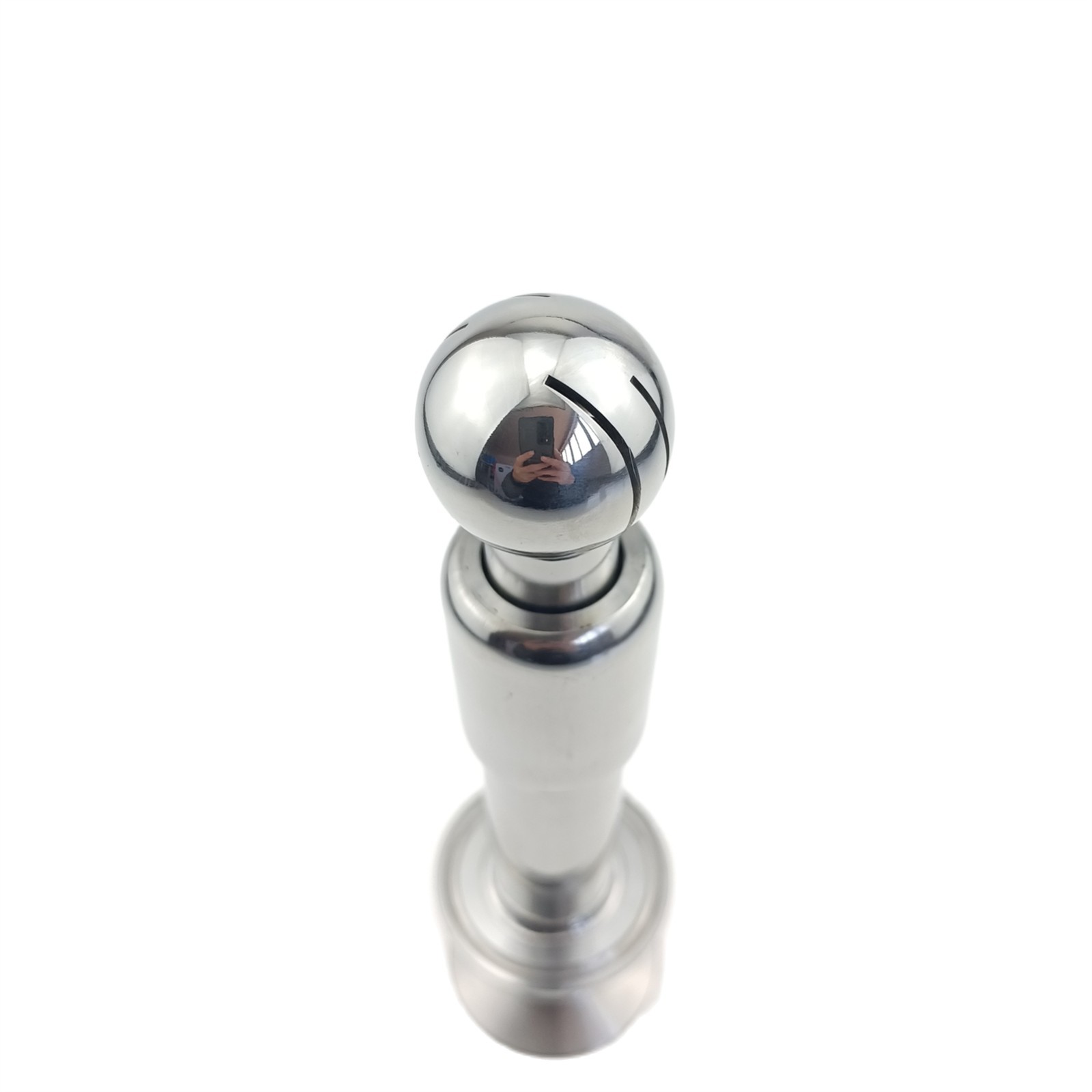 Rotating CIP Spray Ball 1.5″ Tri Clover Inlet welded in 1.5″ Tri Clamp Cap SS304