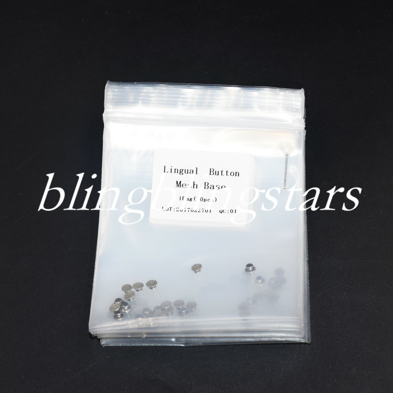 100 Pcs 10 Packs Dental Orthodontic Lingual Button Round Mesh Base