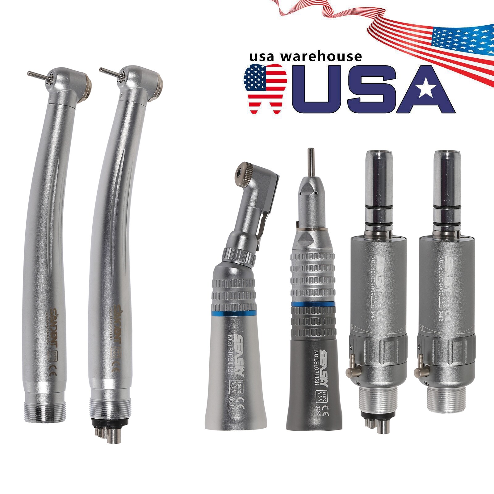NSK Style Dental High Low Speed Handpiece Contra angle 2/4H Motor Straight NEX