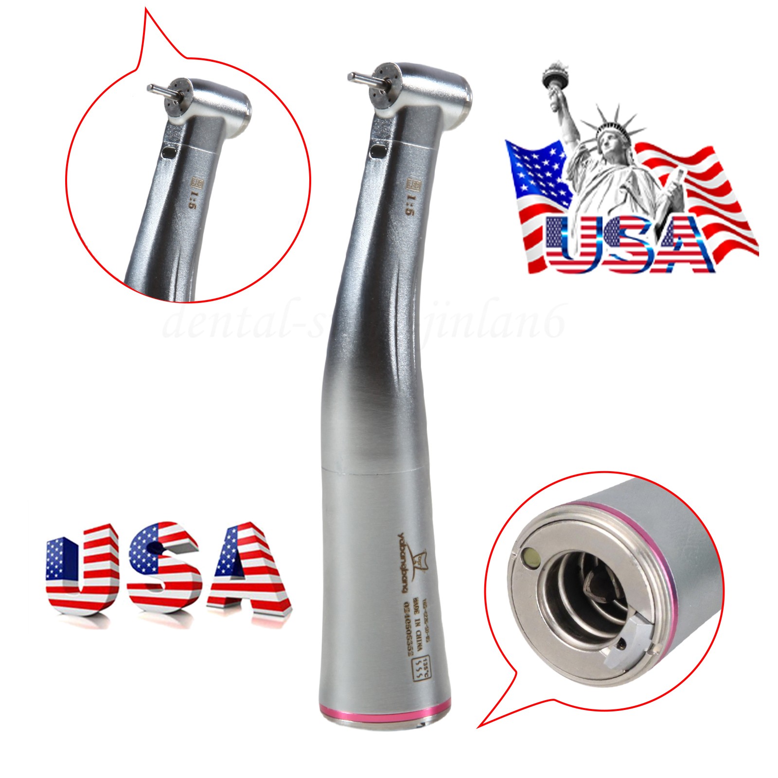 1:5 Electric Fiber Optic LED Contra Angle Handpiece High Speed NSK Style Dental