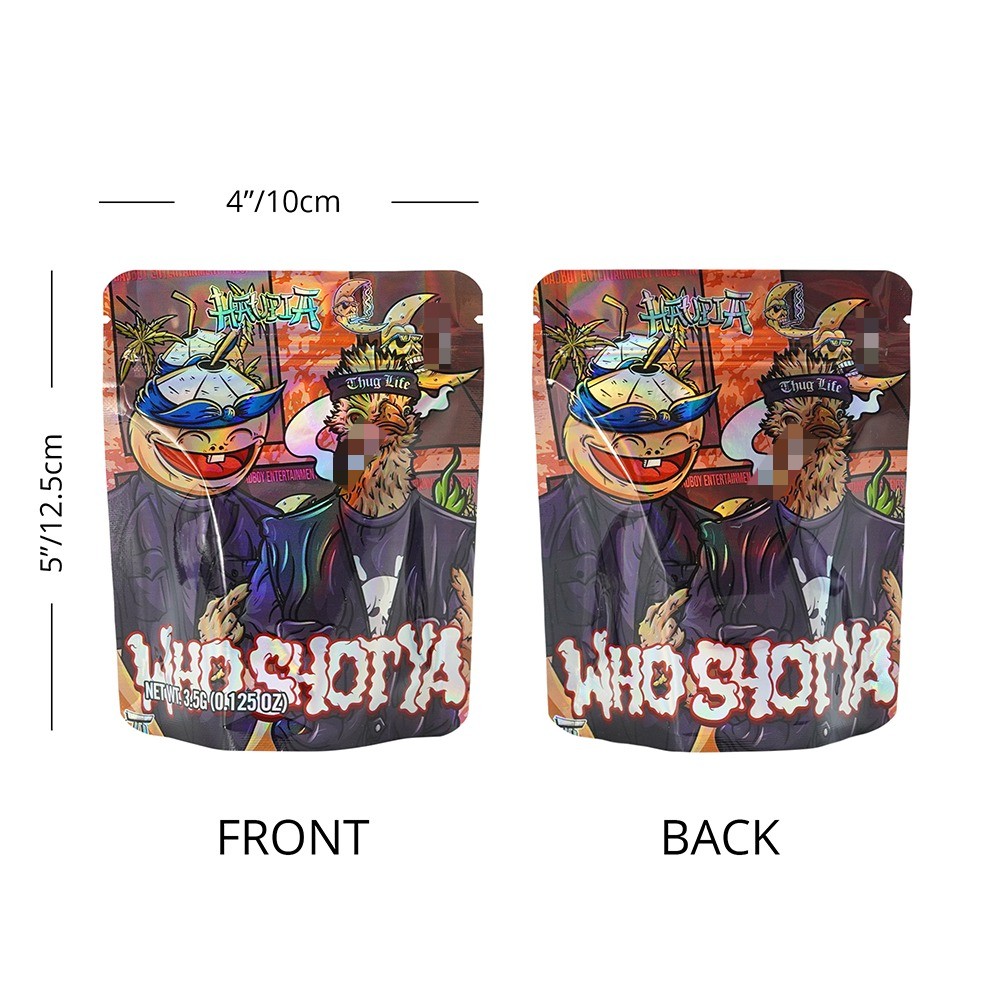 3.5g Mylar Bag Stand Up Zip Seal Bags Mixed Pack Holographic Bag 100pcs