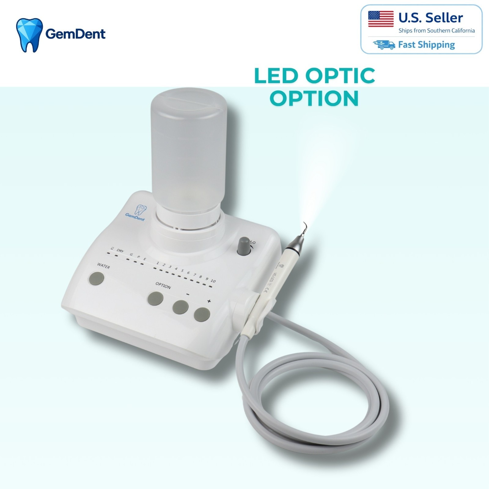 GemDent Ultrasonic Piezo Scaler EMS Compatible LED Dental Cavitron Unit