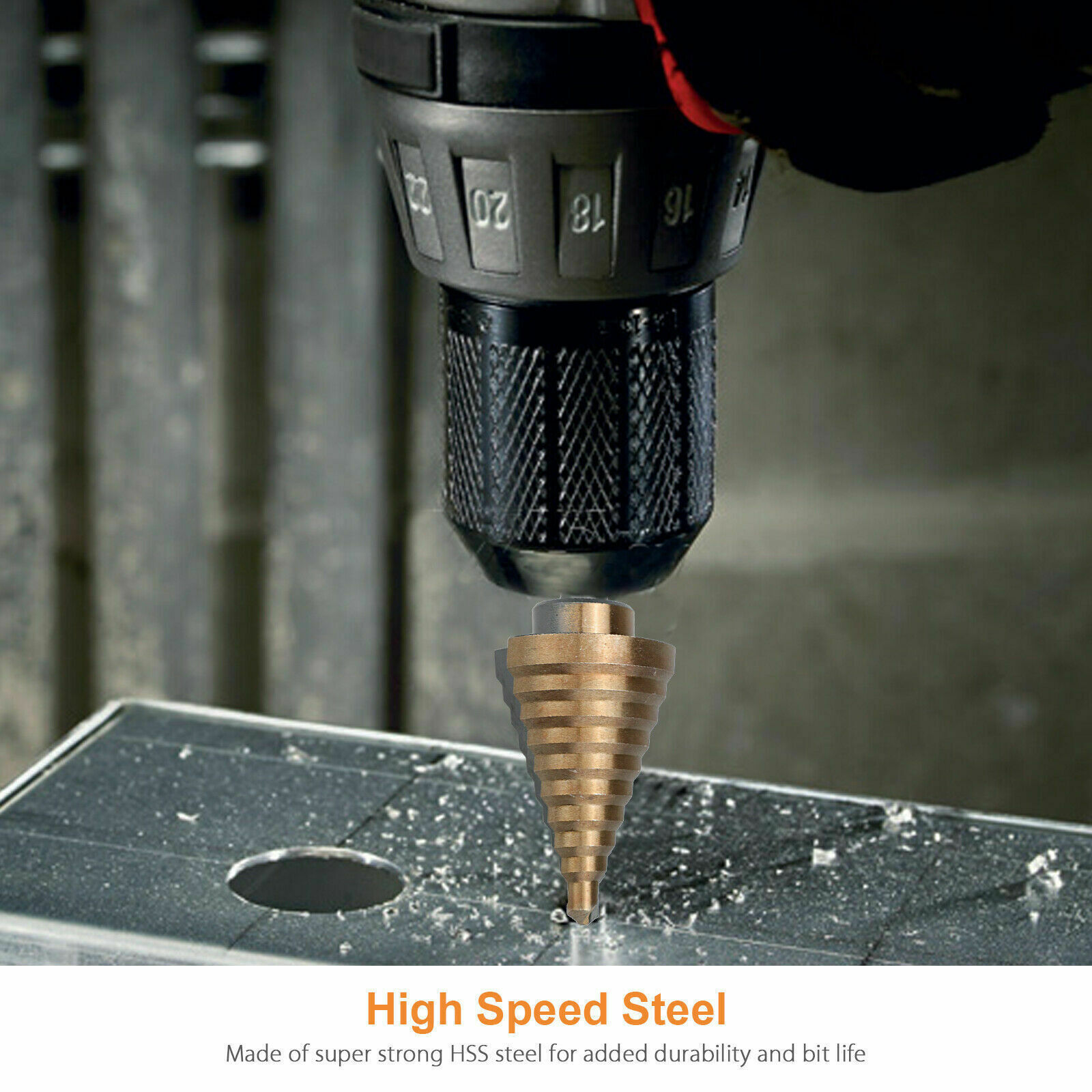 5Pcs HSS Cobalt Hole Large Metal Step Drill Bit Set Titanium Cutter Cone 50 Size