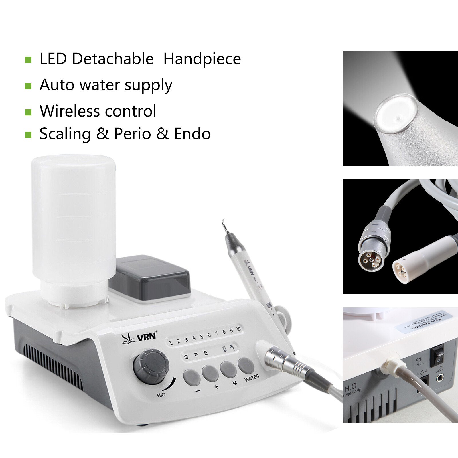 Auto Water Supply Dental Ultrasonic Piezo Scaler LED Handpiece Wireless Control
