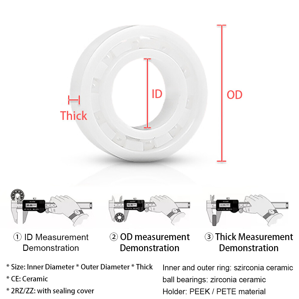 ZrO2 Zirconia Full Ceramic Ball Bearing Miniature Bearings Various Sizes