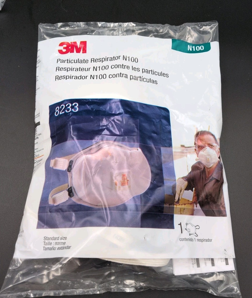 10 Pack 3M 8233 N100 Particulate Respirator With Valve