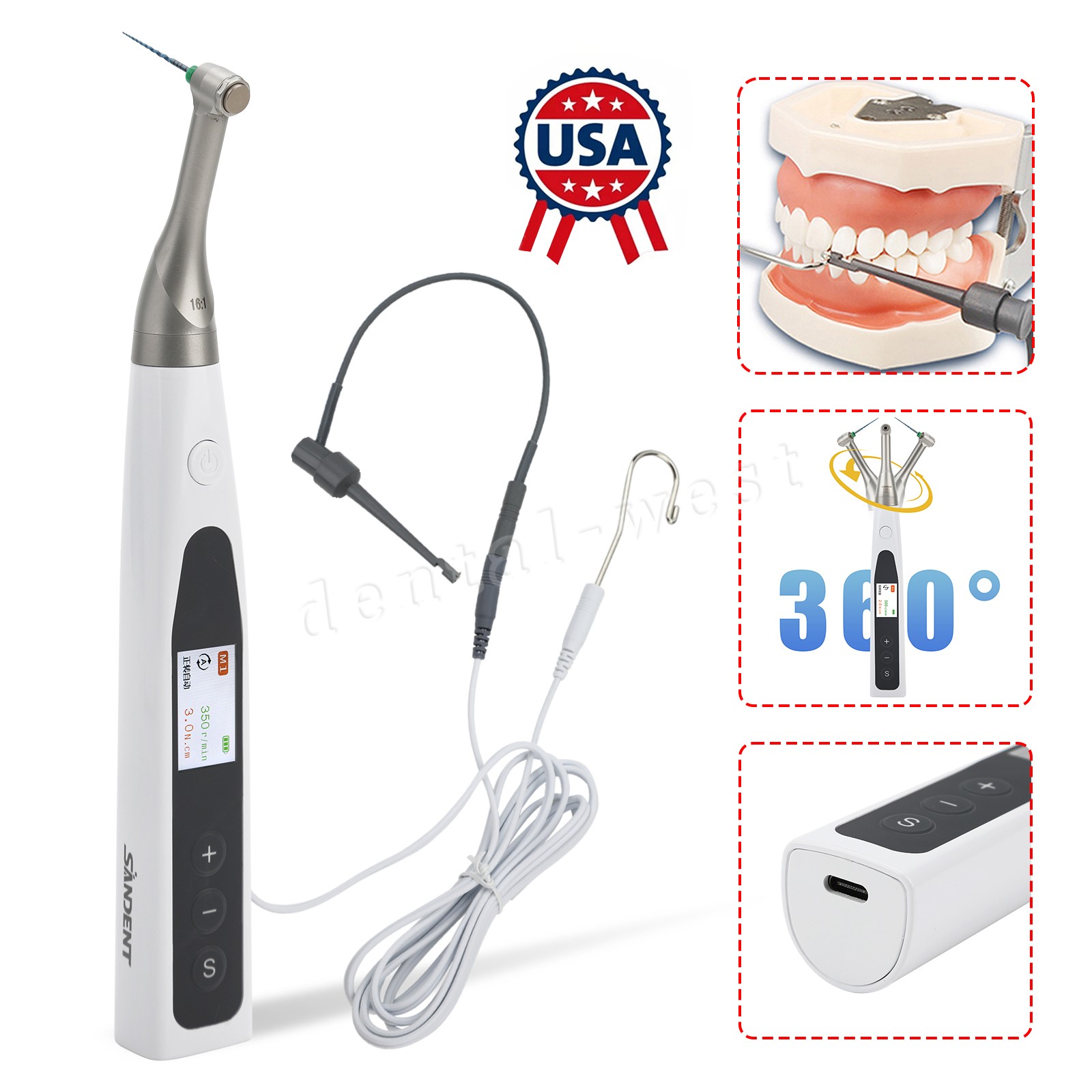 Woodpecker Style Cordless Endo Motor W/Apex Locator, Rotary & Reciprocating