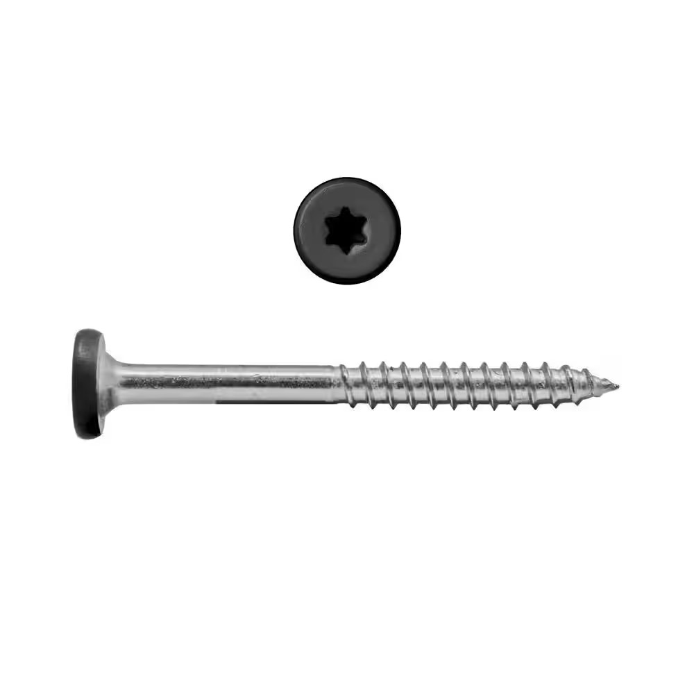 9 In. X 1 In.-7/8 In. Indian Ebony Stainless Steel Torx Drive Pan Head Composite