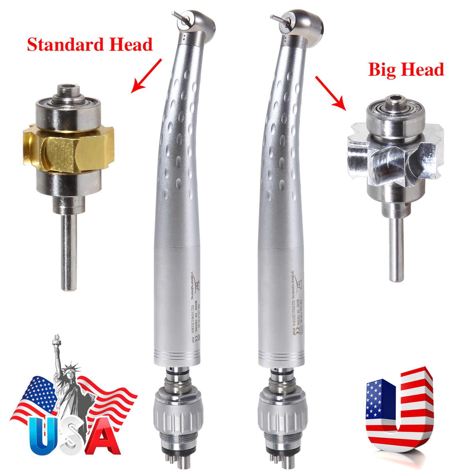 KAV Style Dental High Speed Handpiece and 4 Hole Quick Coupler 360° Swivel CY