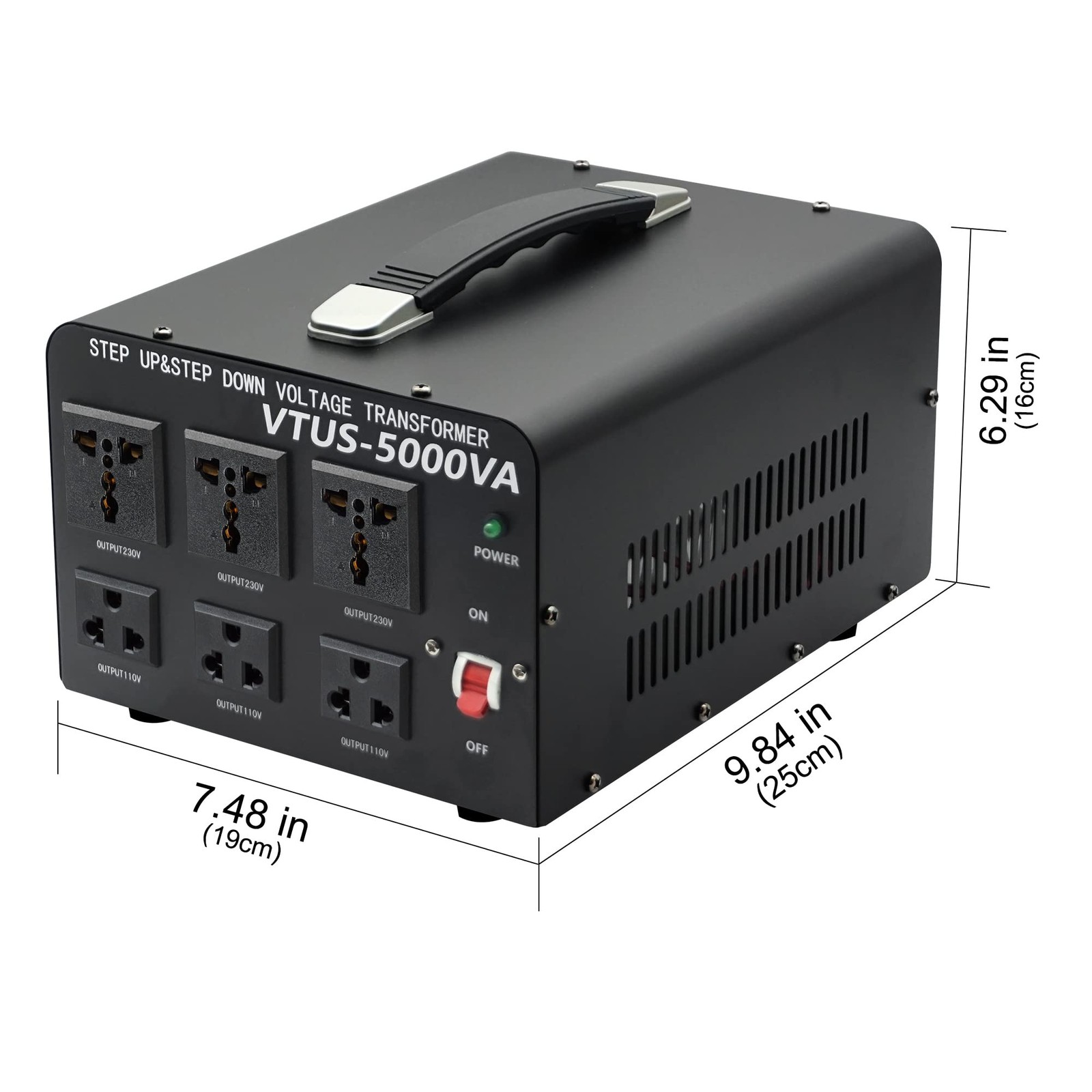 5000W Voltage Converter Transformer Step Up 110V-120V to220V-240V or Step Down 2
