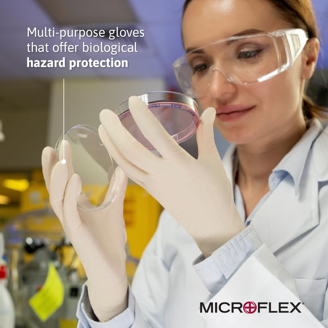 Microflex 10-754 Daily Disposable Latex Gloves for Cleaning, Food Prep, First…