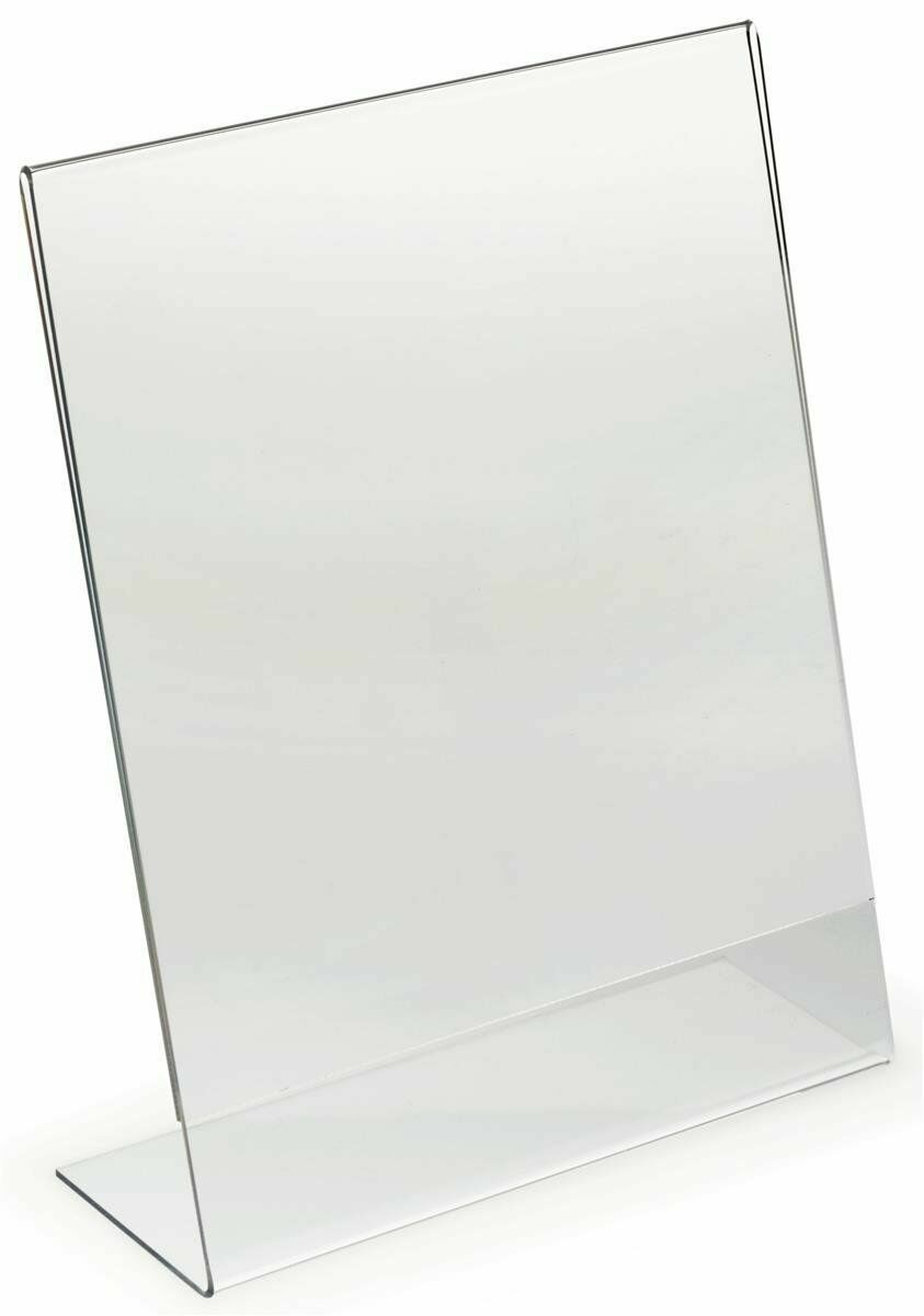Dazzling Displays 8 Acrylic 8-1/2″ x 11″ Slanted Sign Holders